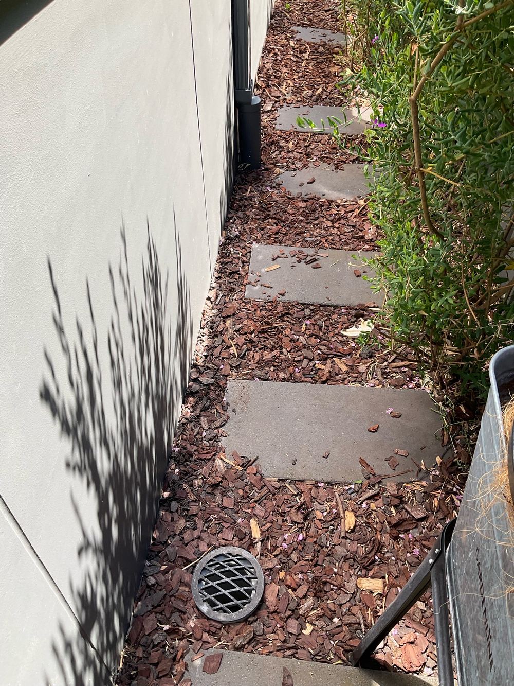 Ground with insufficient slope, recorded on a building and pest inspection in Maidstone